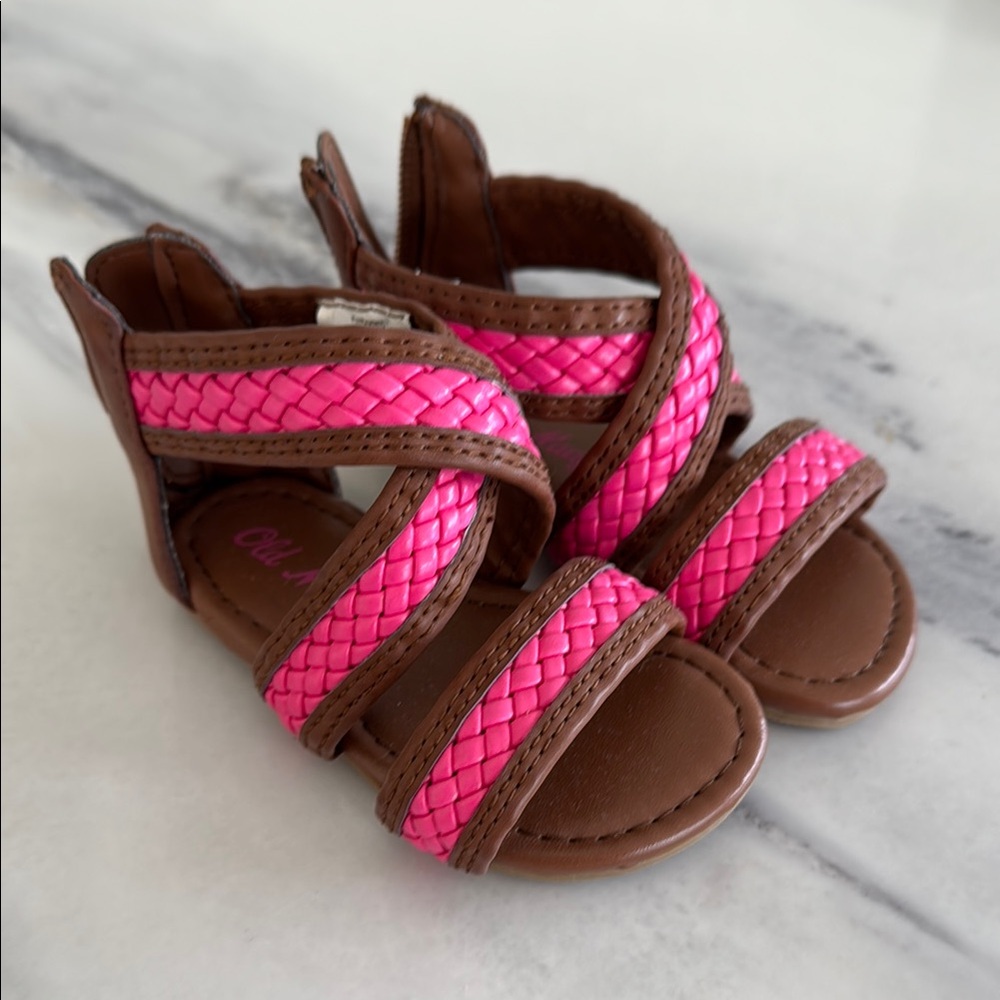 OLD NAVY Brown and Pink Gladiator Sandals